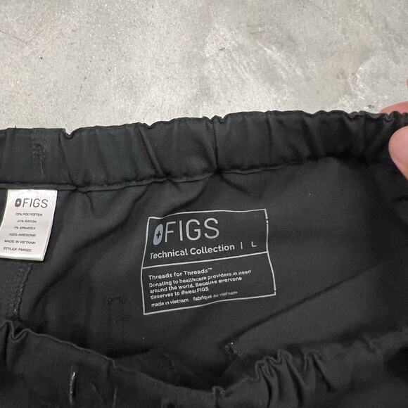FIGS Pisco Basic Scrub Pants Large (32x31.5”) Black Technical Collection - Picture 7 of 9